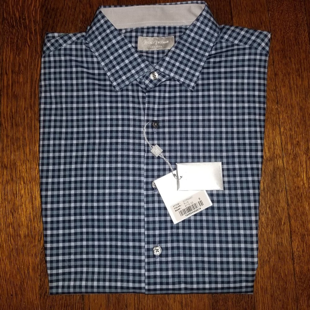 NWT Men's Blue Gingham Button Down Shirt - S
